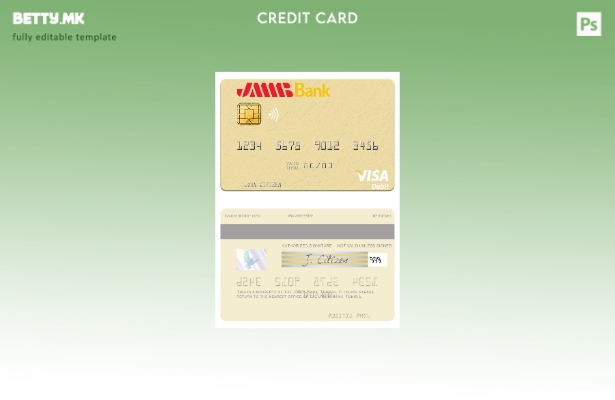 Модерен стил Тунис JMMB банка виза дебитна картичка шаблон